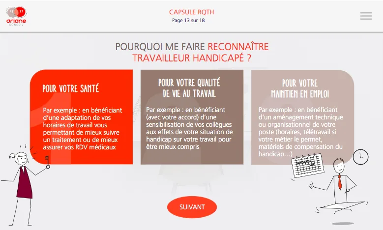 Exemple de plateforme LMS : Module sur la reconnaissance du handicap