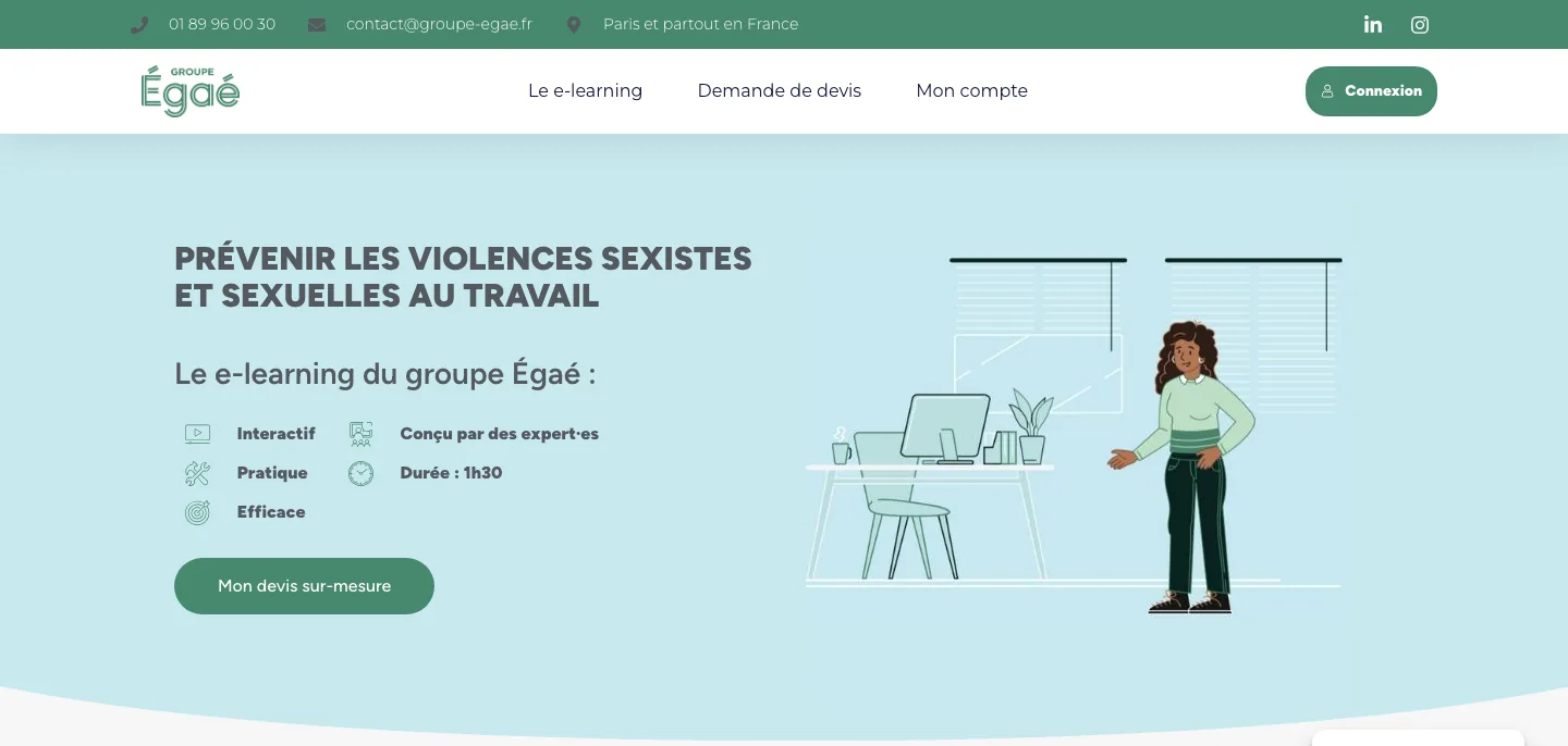 Groupe Égaé : Accueil du e-learning Groupe Égaé